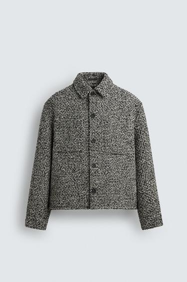 TEXTURED OVERSHIRT WITH POCKETS - Black / White by Zara