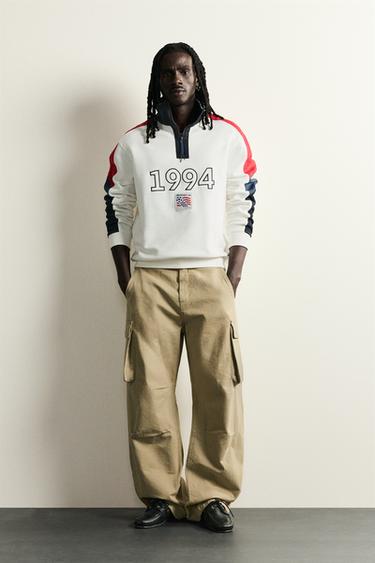 USA 94 FIFA WORLD CUP™ FIFA CLASSICS QUARTER-ZIP SWEATSHIRT - Oyster-white by Zara