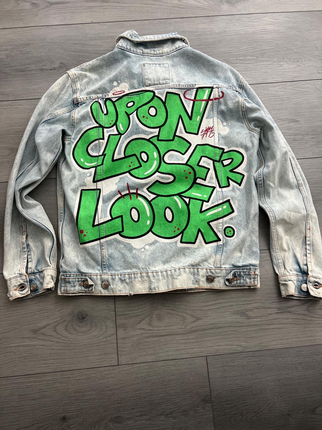 BLUE WASHED DENIM GRAPHIC JACKET - Image 2