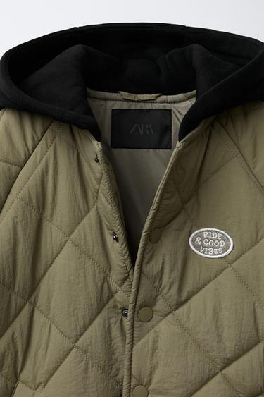 BLOUSON REMBOURRÉ CAPUCHE COMBINÉE - Kaki de Zara - Image 5