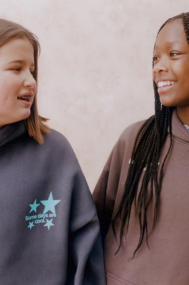 STAR PRINT HOODIE - Blue by Zara