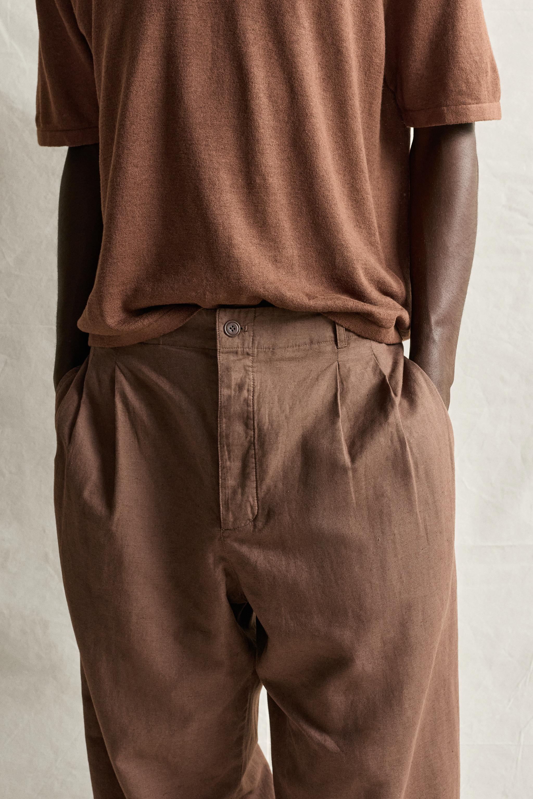 HEMP AND COTTON RELAXED FIT PANTS