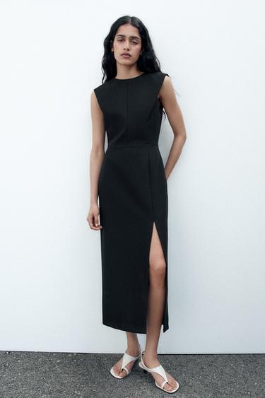 CREPE MIDI DRESS - Black by Zara