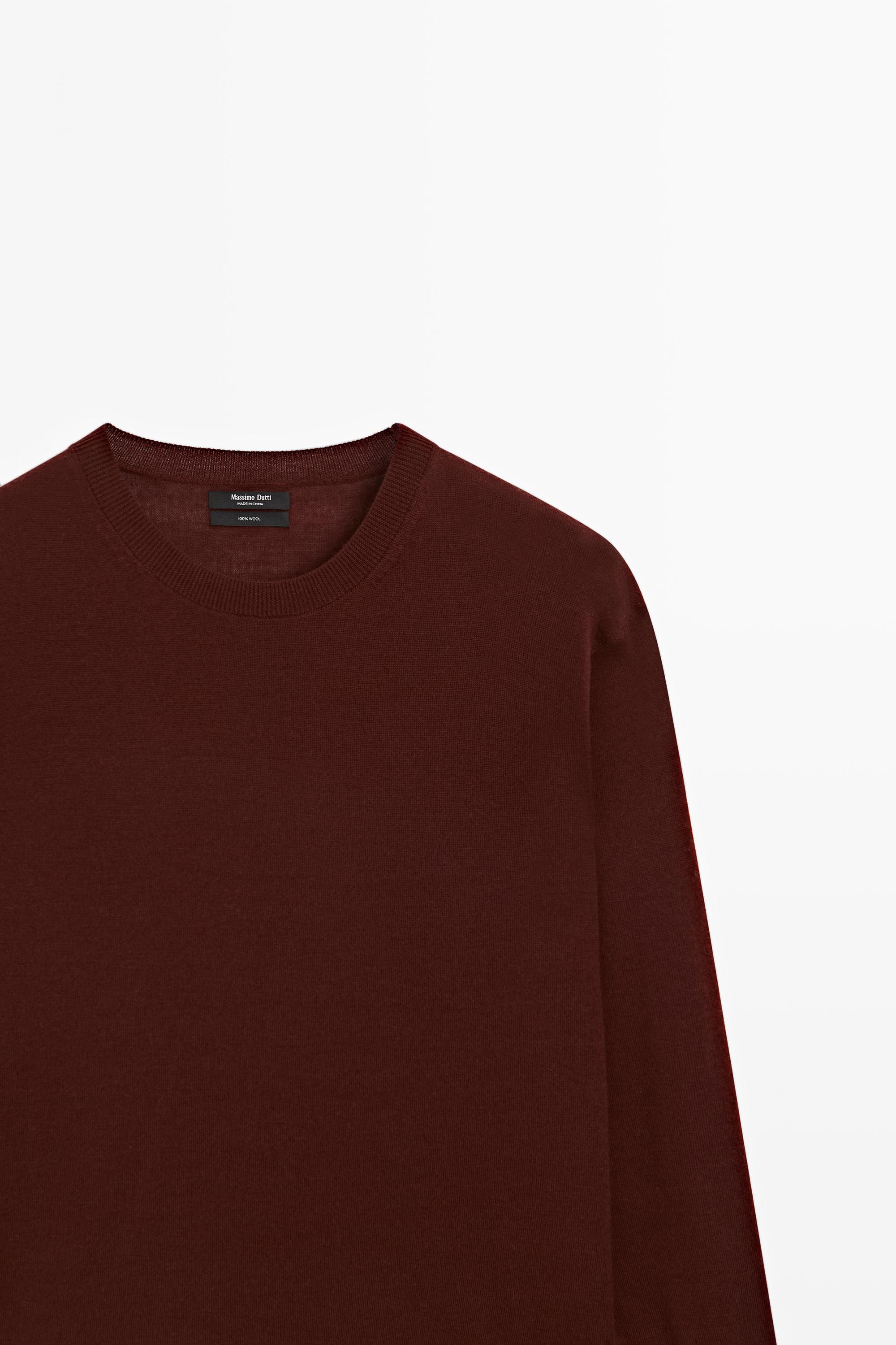 Pull en maille fine 100 % laine à col rond