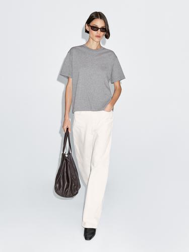 Zara 100% cotton short-sleeve T-shirt - Gray - Image 0