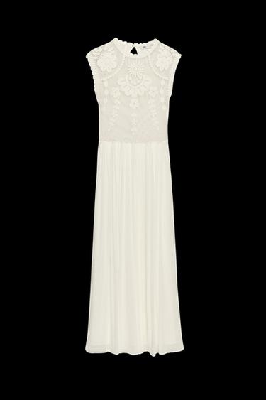 KLEID MIT STICKEREI – ZW COLLECTION - Cremefarben von Zara - Bild 0