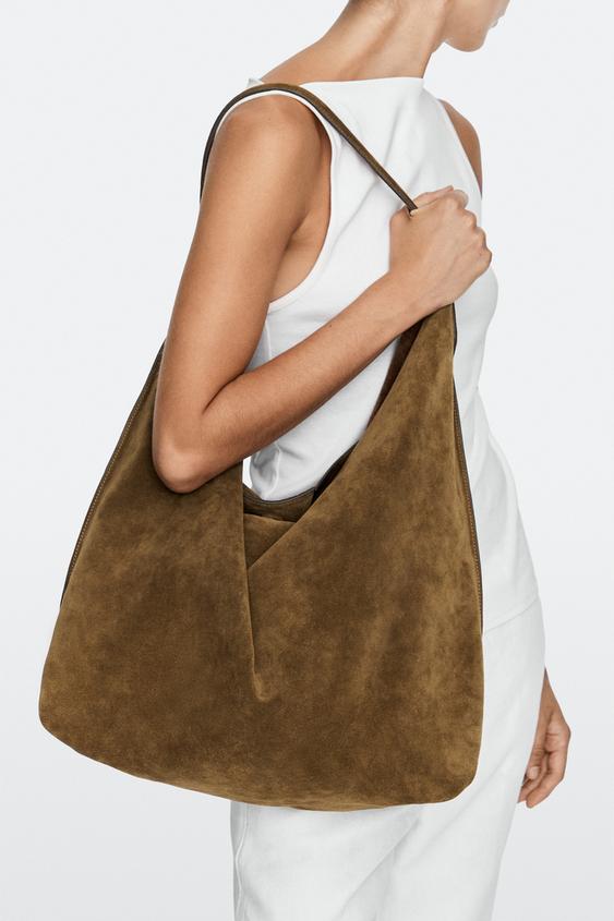 Zara Maxi split suede leather shoulder bag - 566 - Image 0