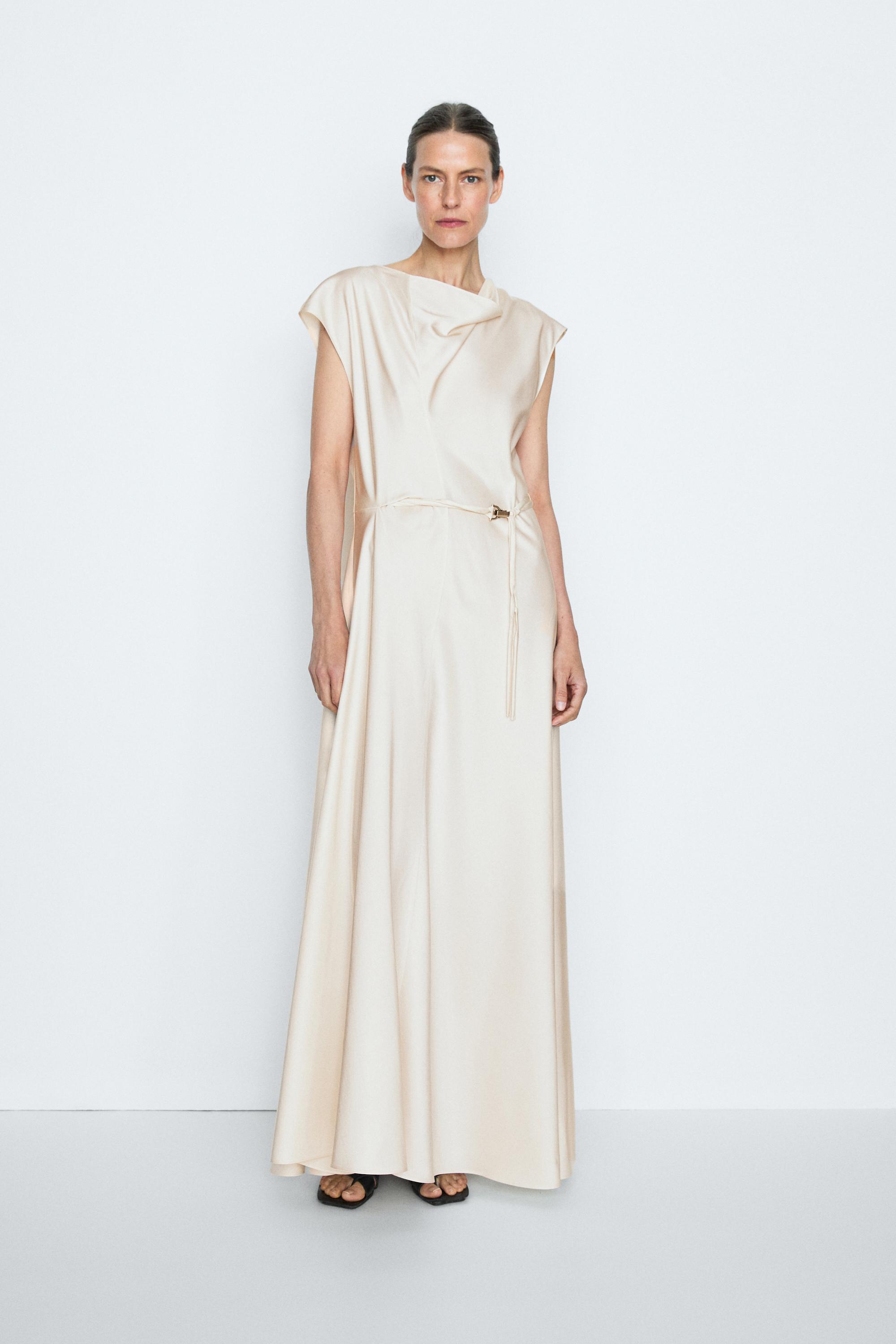 Draped Neckline Flowing Dress - STUDIO