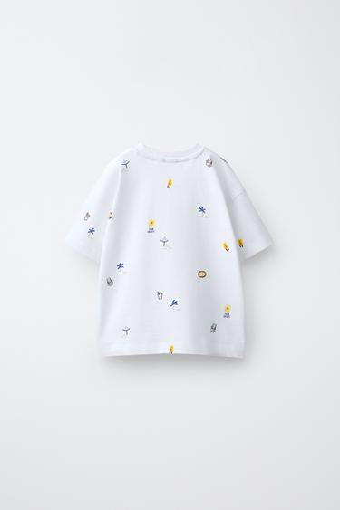 PRINTED T-SHIRT - Oyster-white by Zara - Image 1