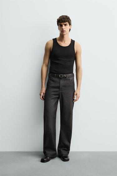 BASIC RIBBED TANK TOP - Black by Zara