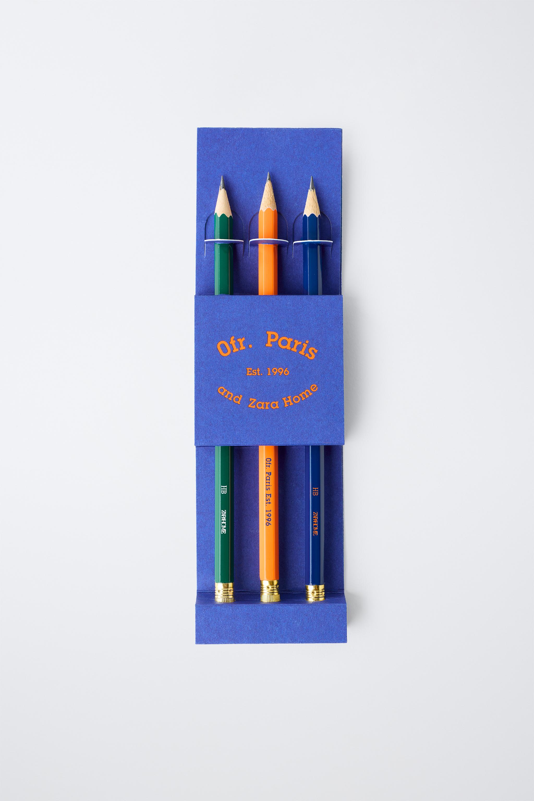 WOODEN PENCIL SET (PACK OF 3) | 0FR. PARIS