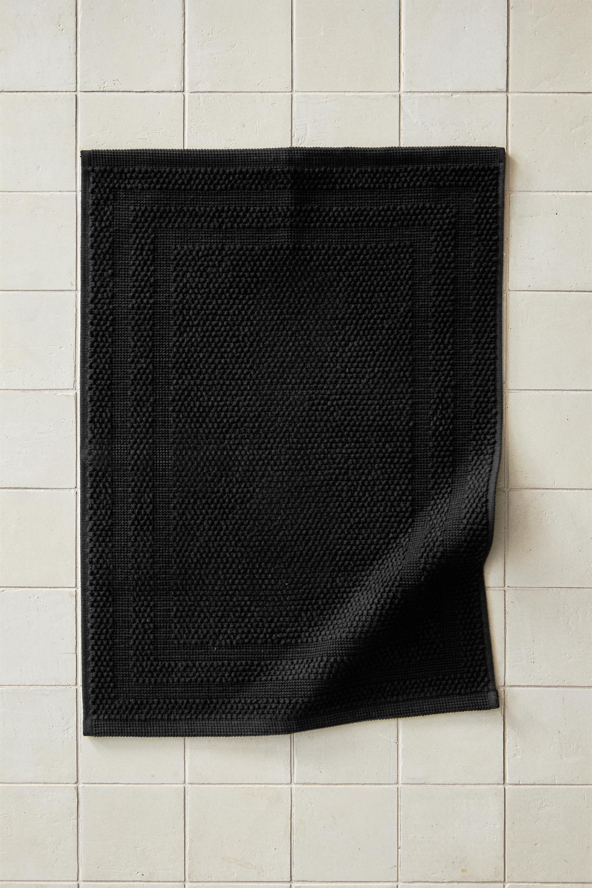COTTON BATH MAT — Black