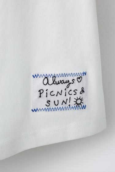 T-SHIRT IMPRIMÉ ET BRODÉ FRUITS - Blanc de Zara - Image 3