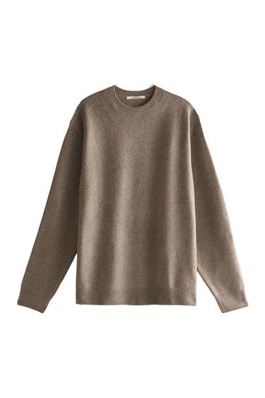 ROUND NECK SWEATER - Brown / Taupe by Zara