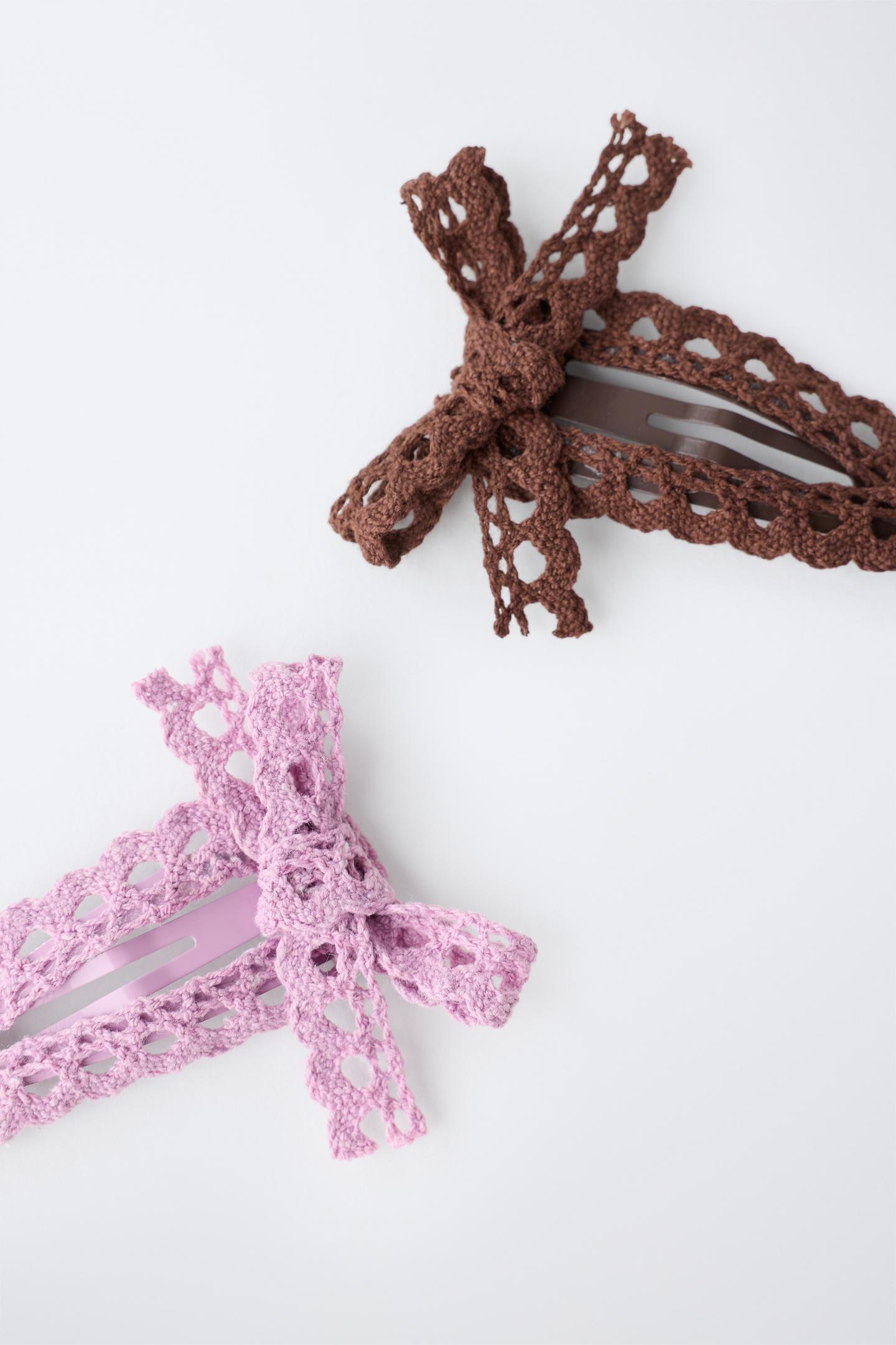 Детские аксессуары для волос Zara 4-PACK Lace Bow Hair Clips, цвет: Разноцветный — фото 2