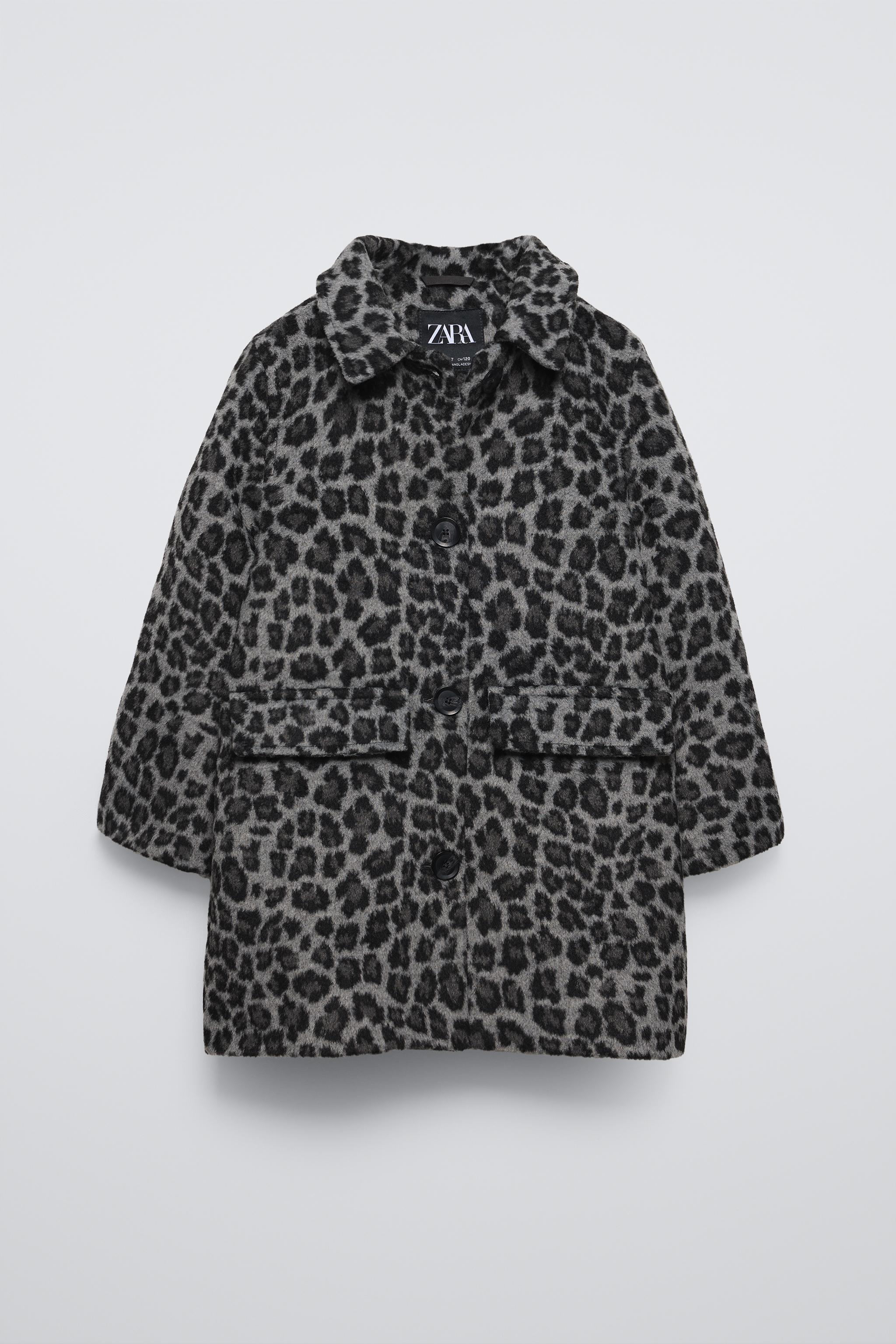 LONG ANIMAL PRINT COAT Leopard Grey ZARA United Kingdom