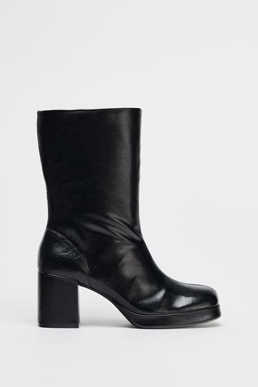 PLATFORM HIGH-HEEL ANKLE BOOTS - Black by Zara
