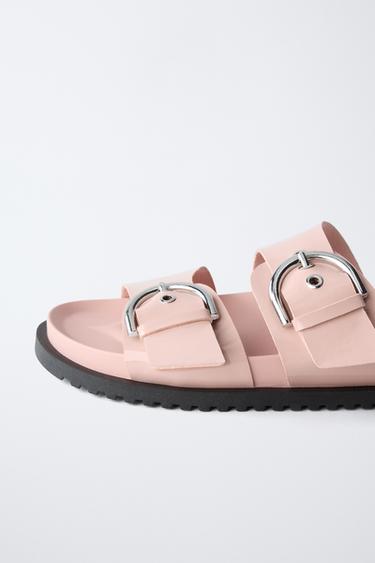 PATENT BUCKLE SANDALS - Pink by Zara - Image 4