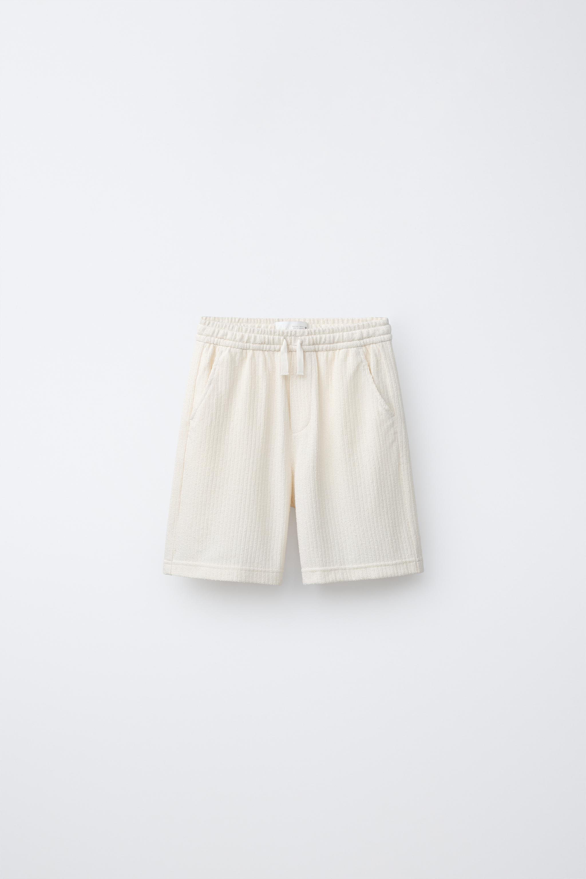 テクスチャー素材ラスティックバミューダパンツ - エクリュ | ZARA