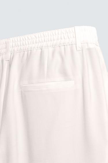 PANTALON COUPE DÉCONTRACTÉE PLIS - Blanc de Zara - Image 9