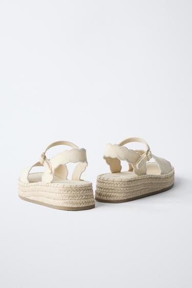 JUTE-EFFECT SANDALS - Ecru White by Zara - Image 4