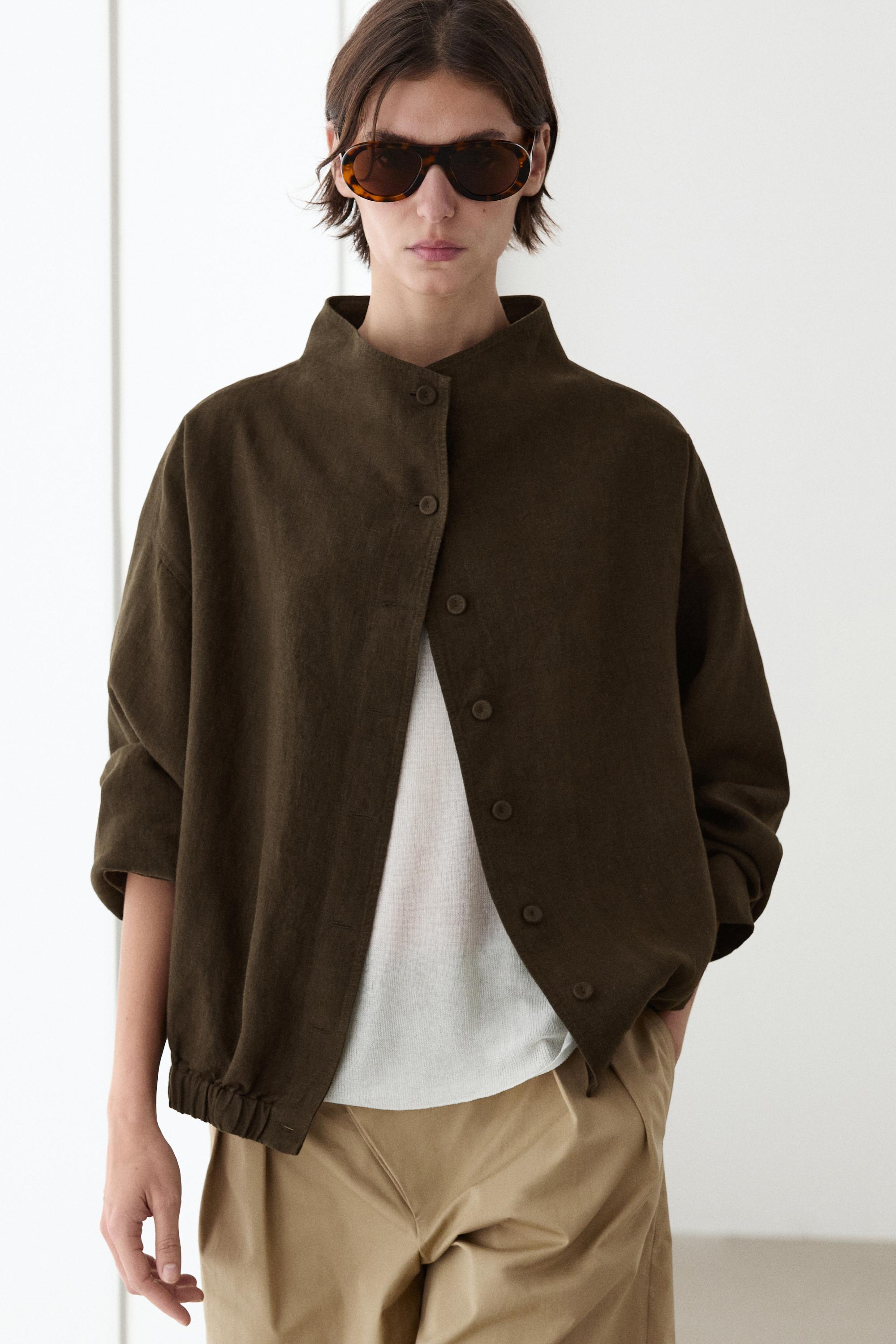 100% linen bomber jacket