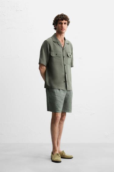 CHEMISE FLUIDE LYOCELL - LIN - Kaki de Zara - Image 3