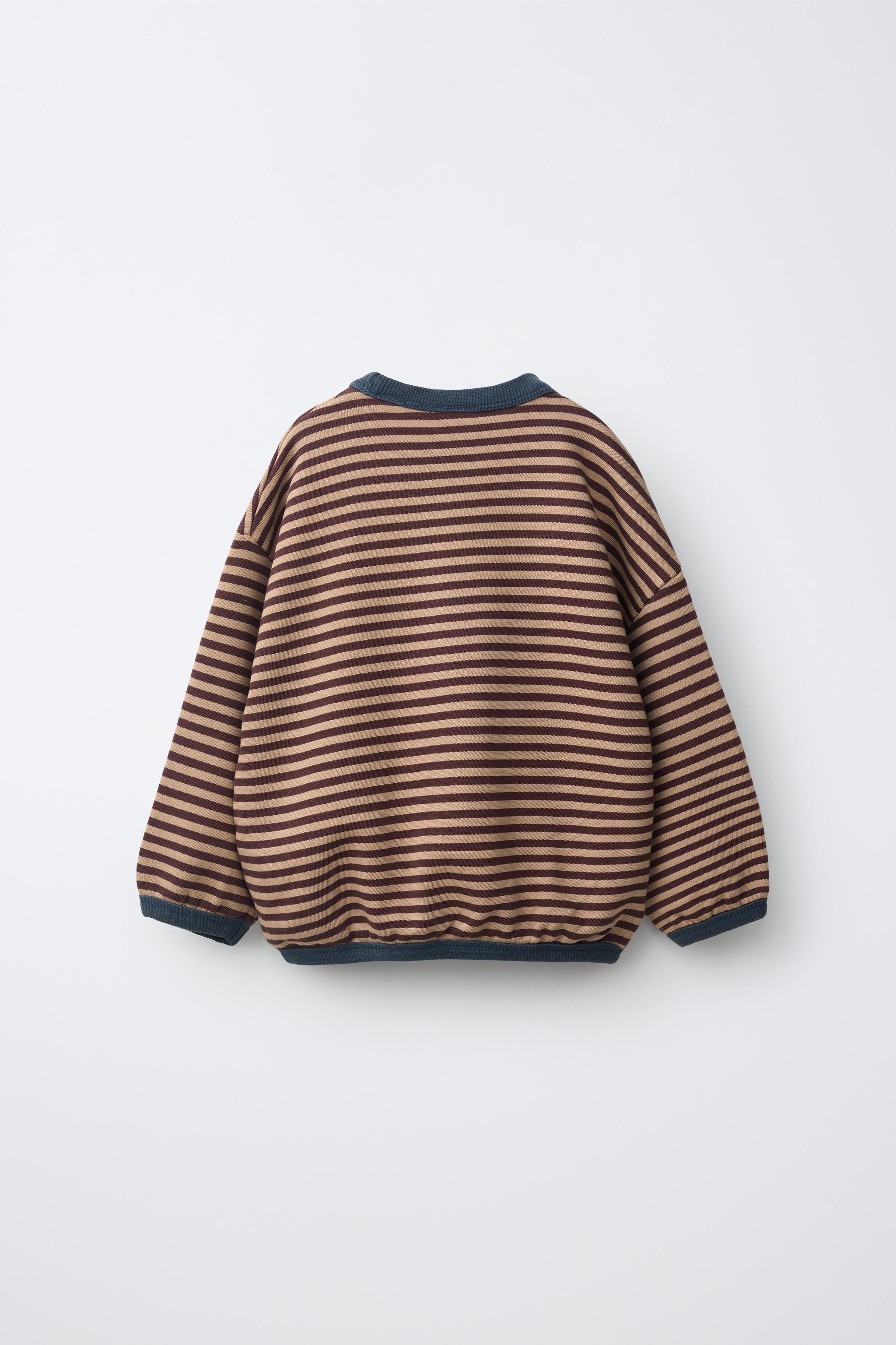 STRIPED PRINT SWEATSHIRT