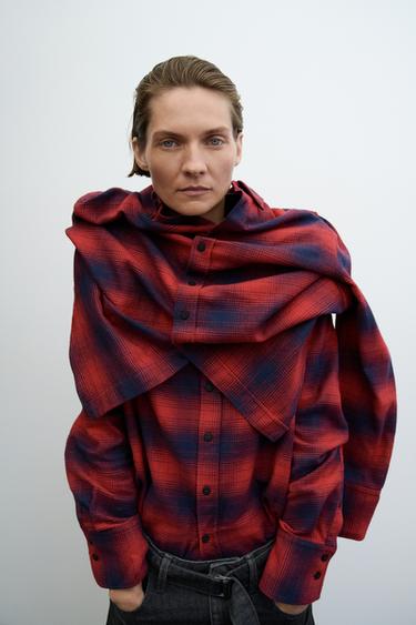 RUUDULLINEN FLANELLIPAITA ZW COLLECTION - Red Zaralta