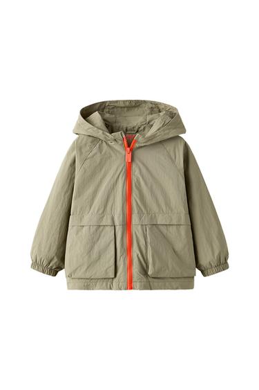 CONTRASTING WATER REPELLENT RAIN COAT