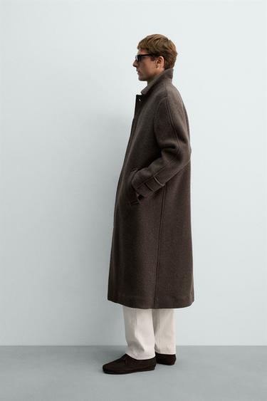 DOUBLE-BREASTED WOOL BLEND MANTECO® COAT AARON LEVINE X ZARA - Light brown by Zara