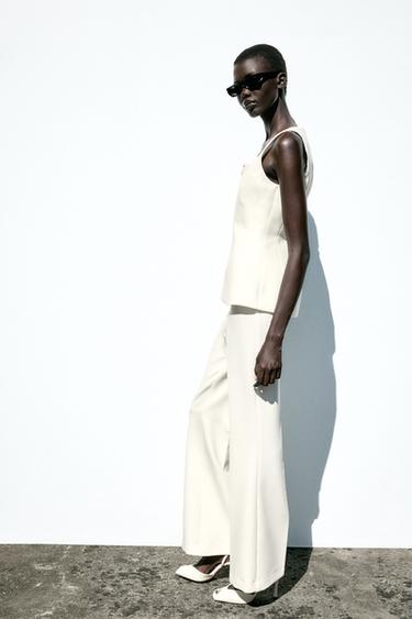 ZIP-UP BUSTIER TOP - Ecru by Zara - Image 2