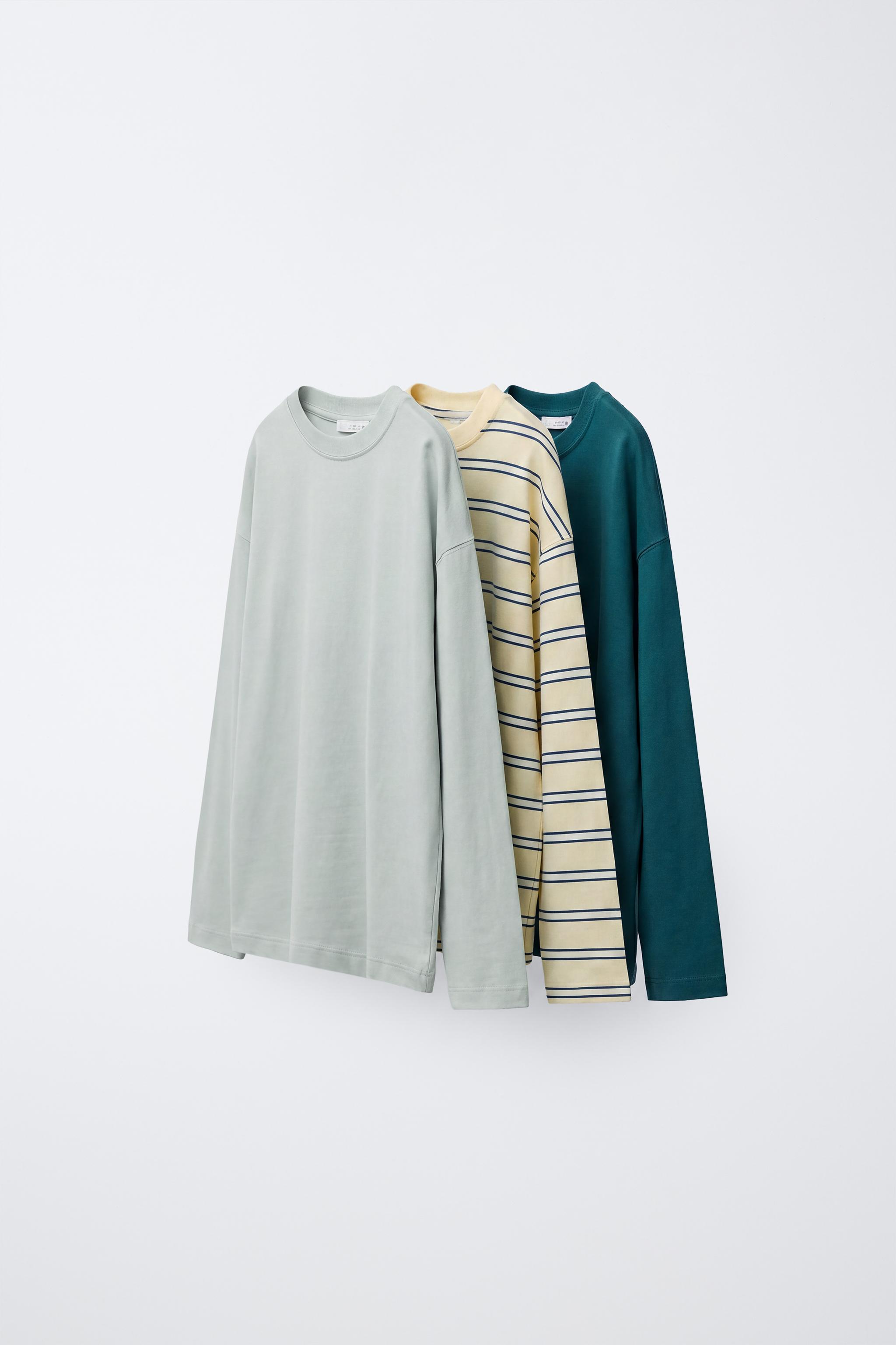 SOLID AND STRIPED THREE-PACK T-SHIRTS
