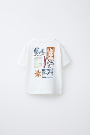 PRINTED AND EMBROIDERED T-SHIRT - White by Zara - Image 1