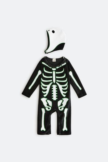 Zara CHILDREN'S SKELETON HALLOWEEN COSTUME - Black