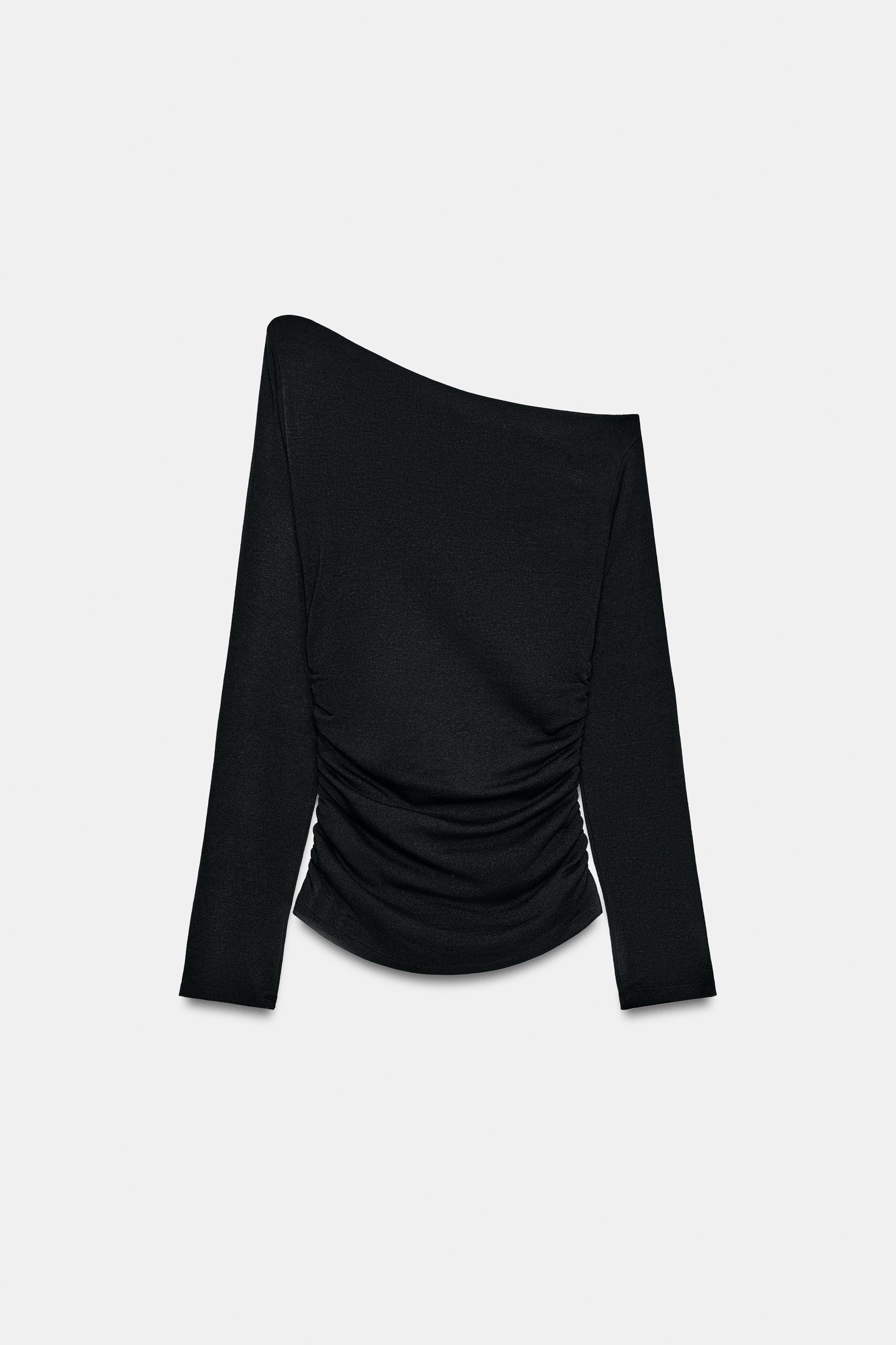 ASYMMETRICAL DRAPED TOP