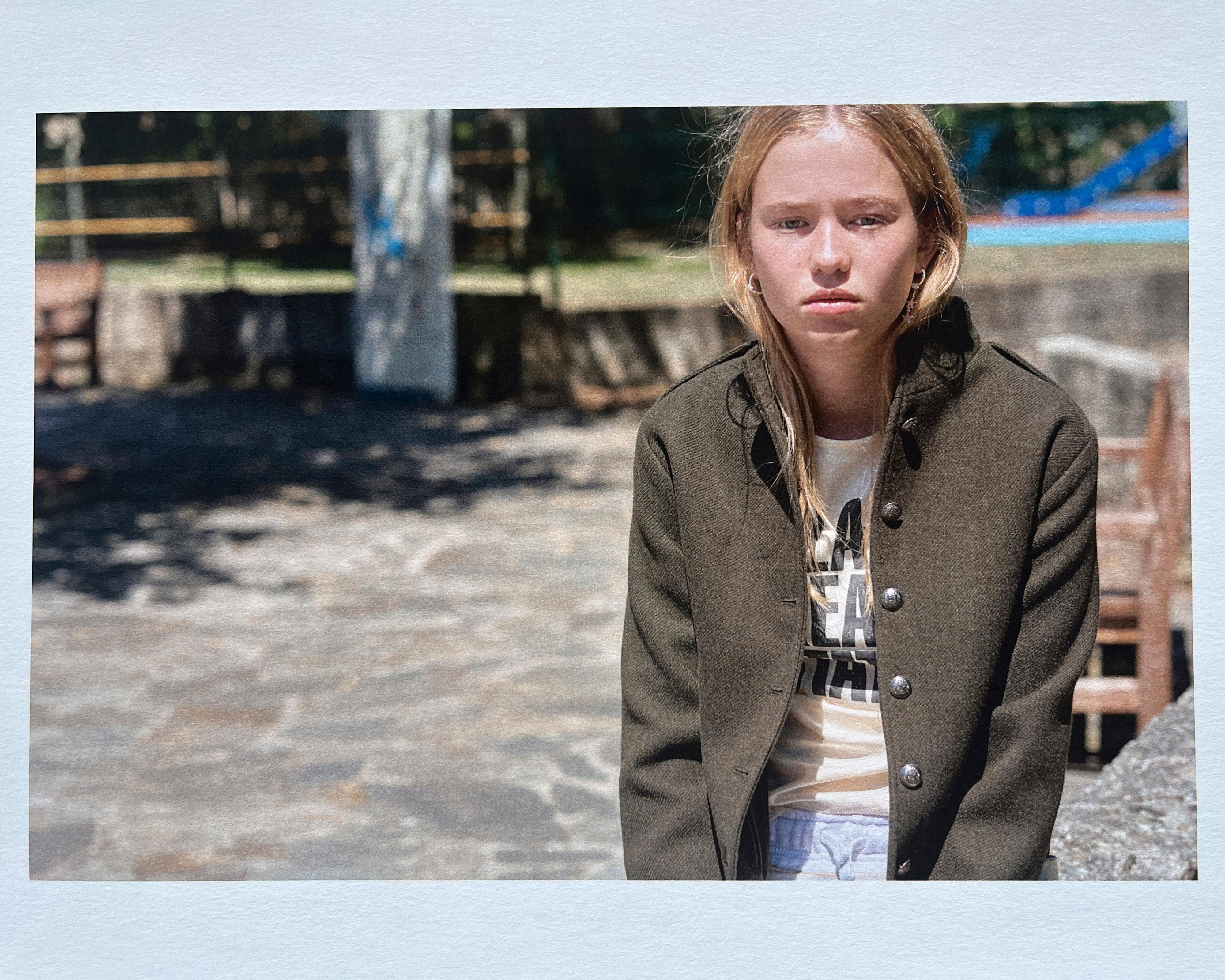 BUTTONED WOOL-BLEND JACKET — Mid-green