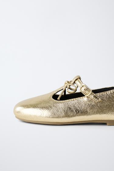 BALLERINES AVEC NŒUD - Or de Zara - Image 5