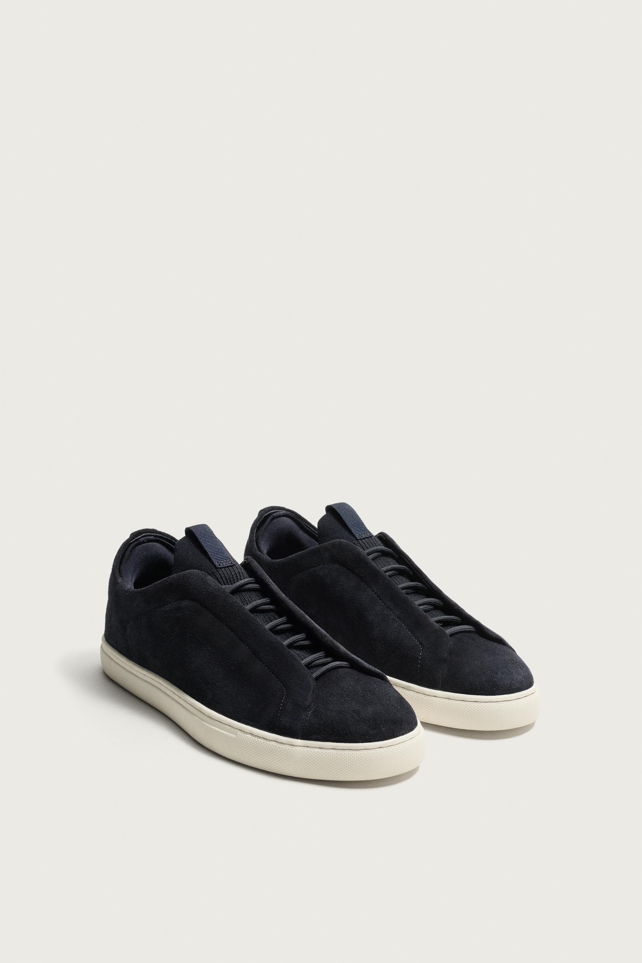 LEATHER SNEAKERS — Blue