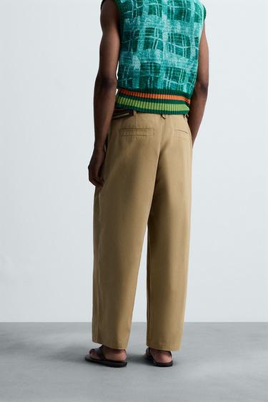 PLEATED WIDE-LEG TROUSERS - camel by Zara - Image 2