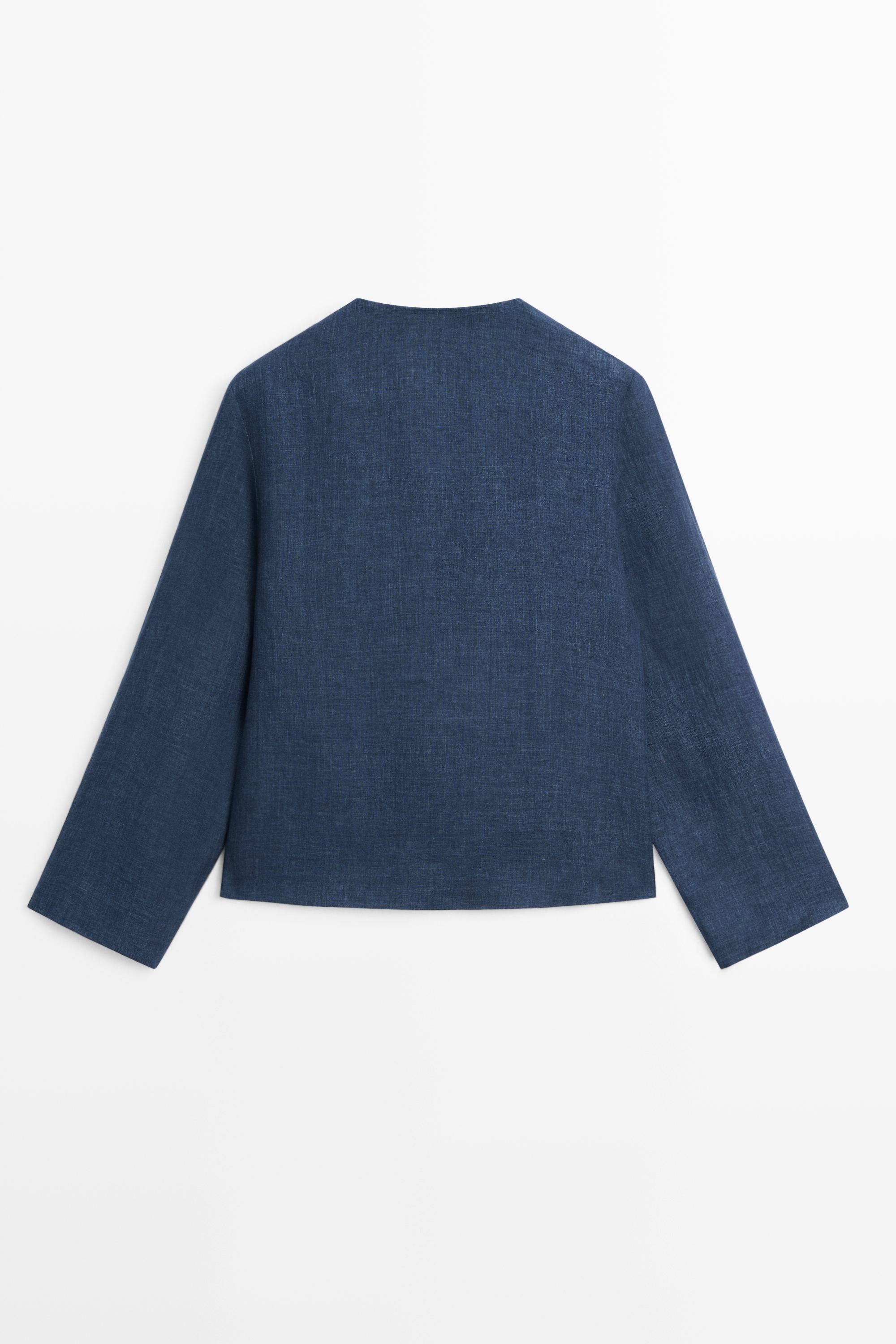 100% linen overshirt with toggle details
