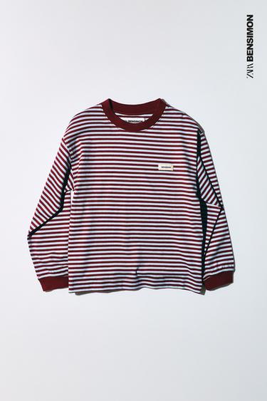 BENSIMON ® X ZARA STRIPED T-SHIRT - Burgundy by Zara