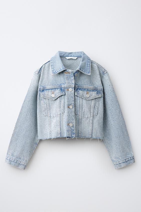 CAZADORA DENIM BRILLOS - Azul claro de Zara - Imagen 0