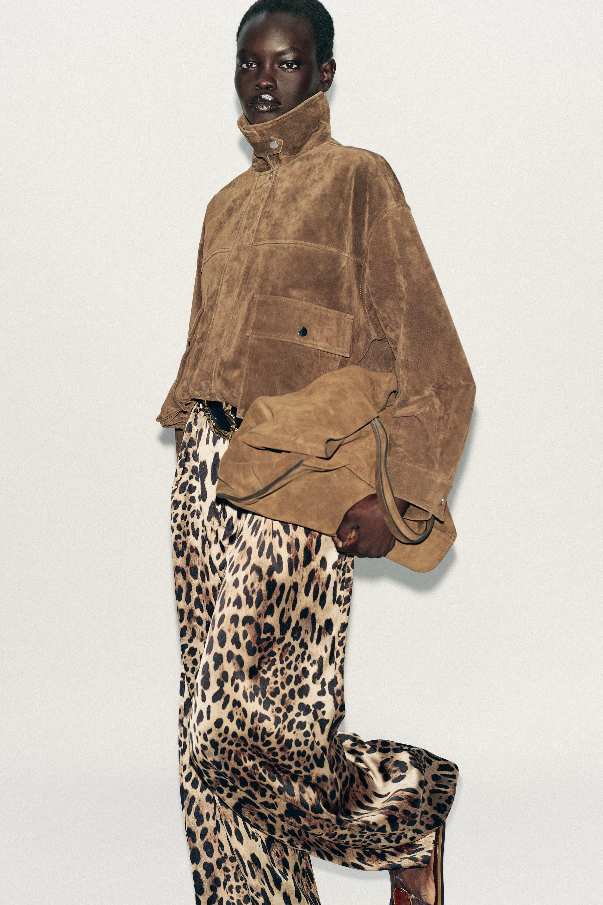 SATIN WIDE-LEG BELTED PANTS