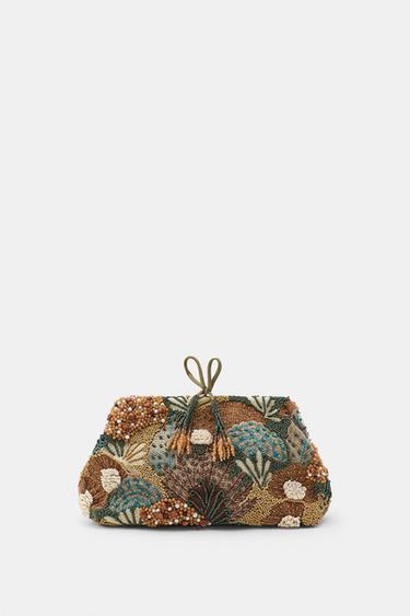 BEADED EMBROIDERED CLUTCH - Multicoloured by Zara