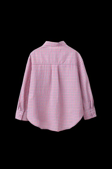 OVERSIZE CHECK SHIRT - Pink by Zara