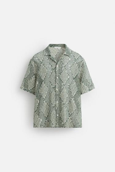CHEMISE STRUCTURÉE CROCHET - Vert de Zara - Image 6