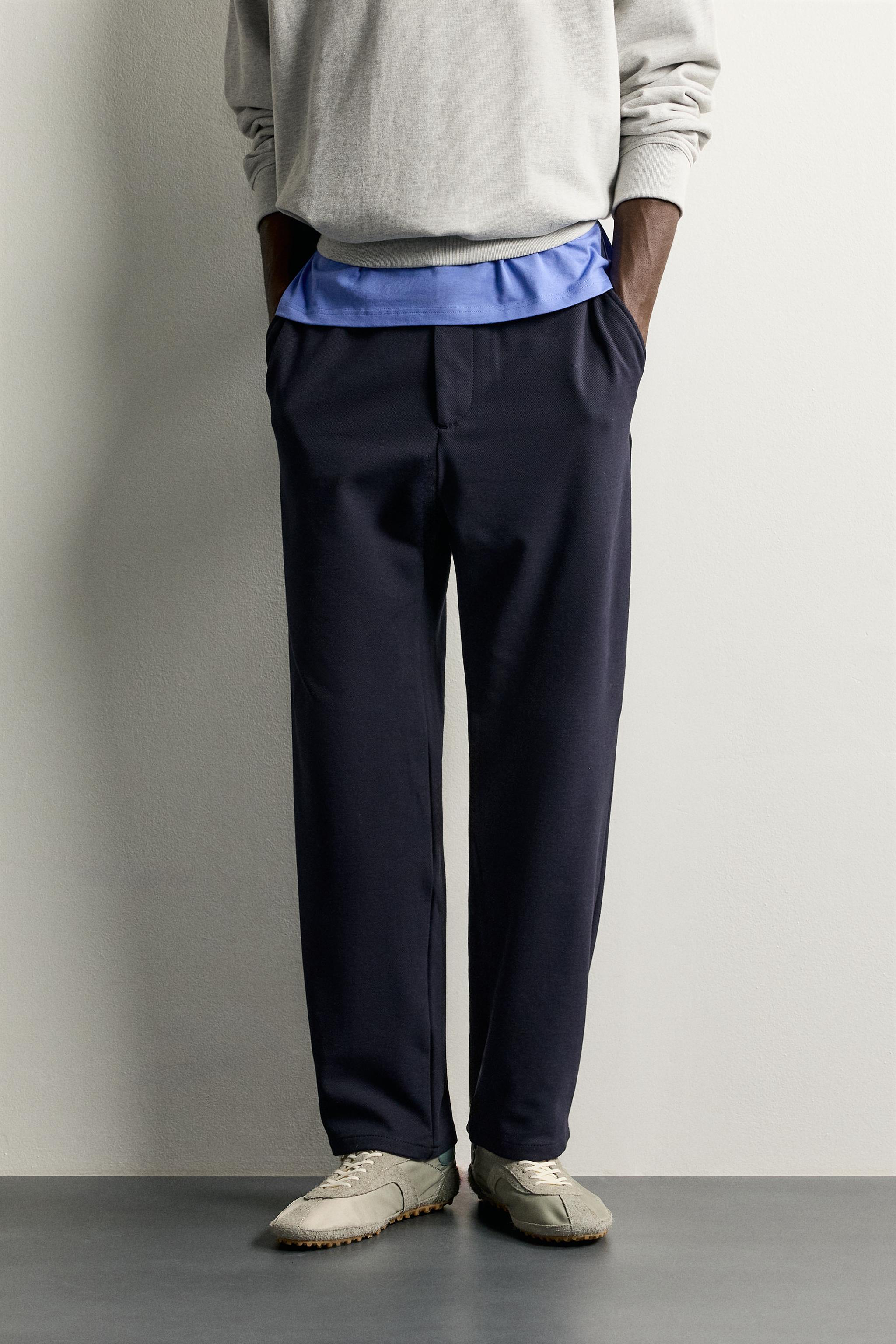 COMFORT REGULAR FIT TROUSERS — Navy blue