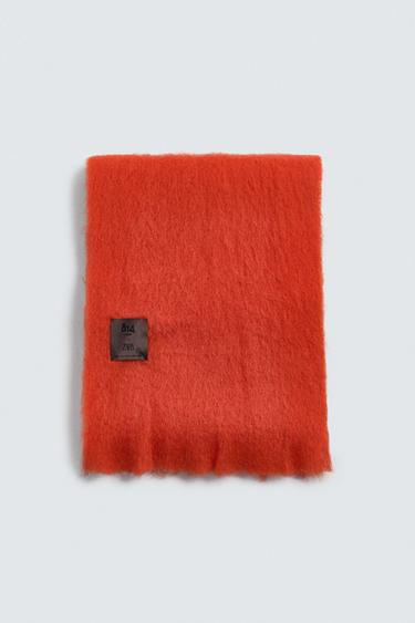 100% WOOL SCARF 814 EZCARAY X ZARA - Red by Zara