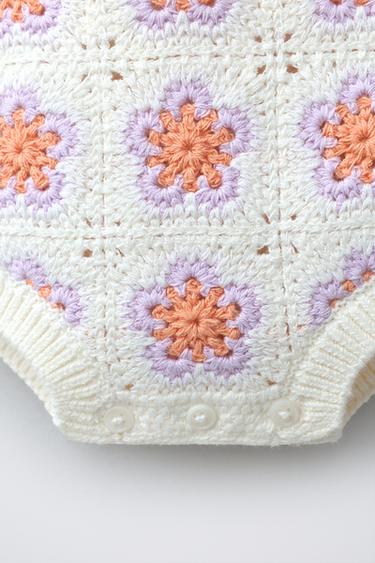 BODY EN MAILLE À FLEURS EN CROCHET - Écru de Zara - Image 2